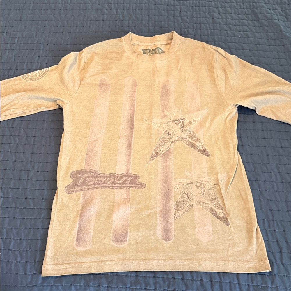 Travis Scott Beige Graphic Long Sleeve Shirt